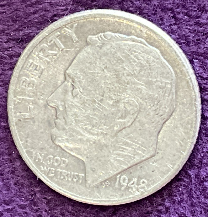 Dime 1948 D Roosevelt  coin collectible - Main Image 3