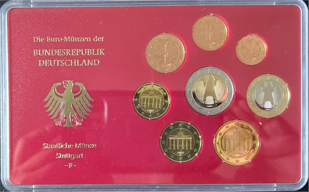 2002 Germany official coin Set PROFF Euro Münzen Bundesrepublik Deutschland J  coin collectible - Main Image 3