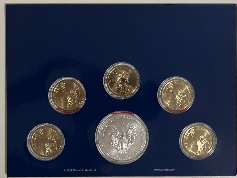 2014 US Mint Uncirculated Dollar Set  coin collectible [Barcode 704785580589] - Main Image 3