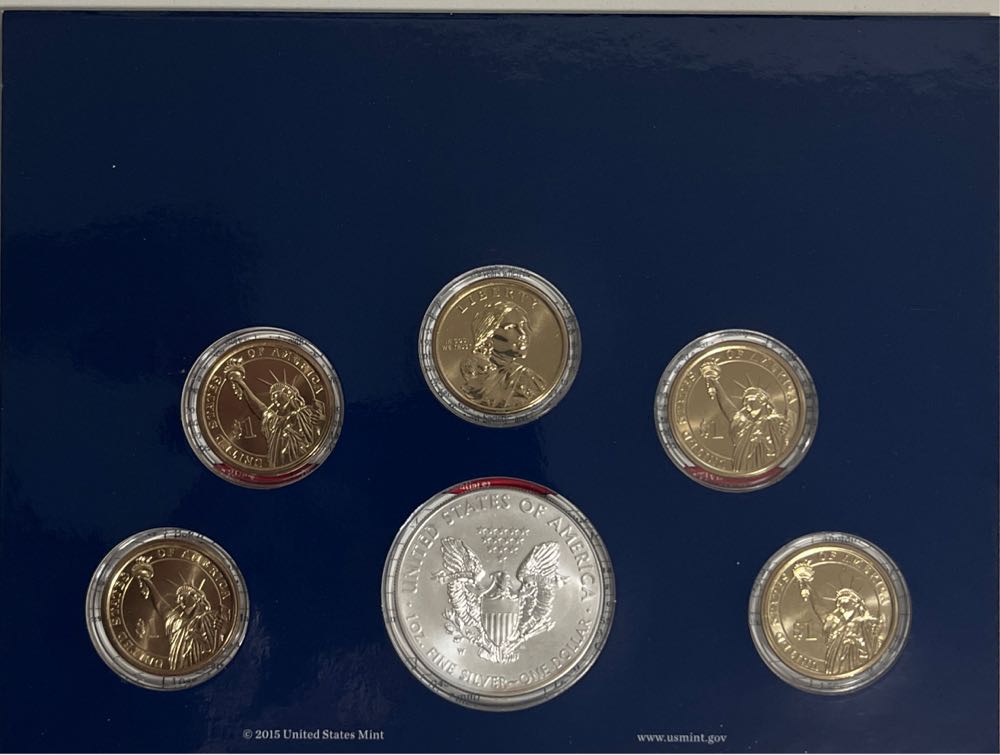 2015 US Mint Uncirculated Dollar Set  coin collectible [Barcode 704785691407] - Main Image 3
