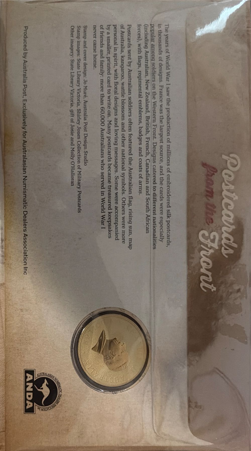 $1 Postcards From The Front Anzac Pnc  coin collectible [Barcode 9349766038409] - Main Image 3