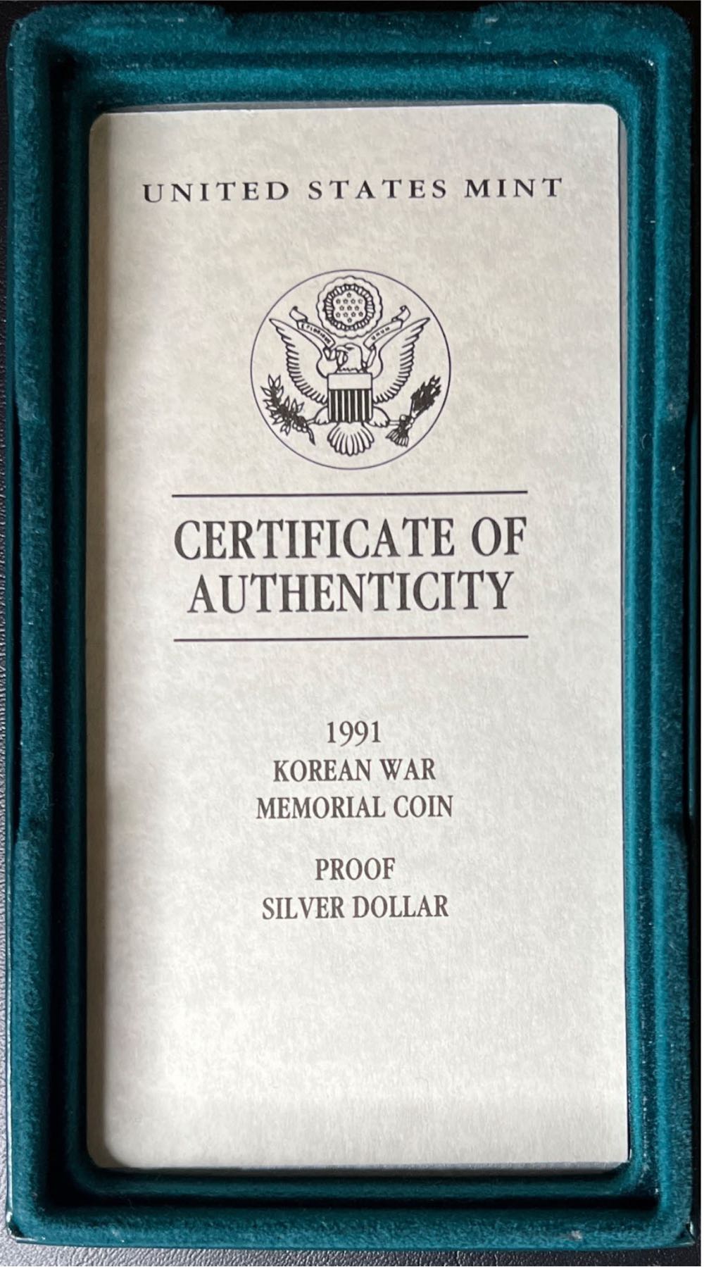 Korean War Memorial Commemorative Dollar 1991  coin collectible - Main Image 4