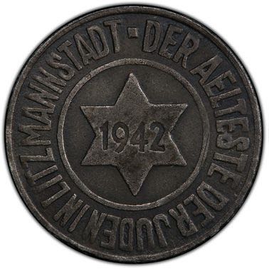 Lodz Ghetto 10 - 1942 Second Emission Design  coin collectible - Main Image 2