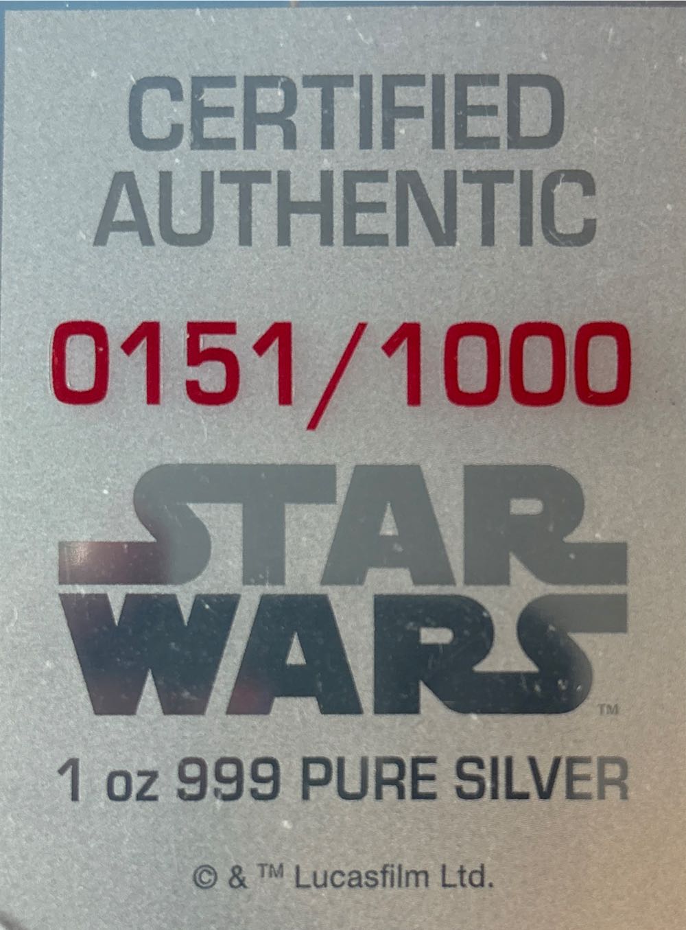 Star Wars Millennium Falcon Blueprint  coin collectible [Barcode 726436176217] - Main Image 4
