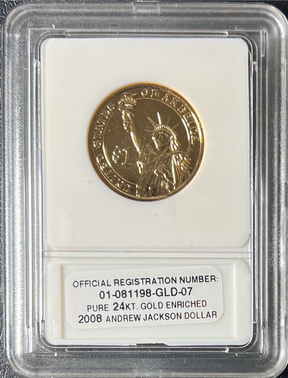 2008 Andrew Jackson Dollar  coin collectible - Main Image 2