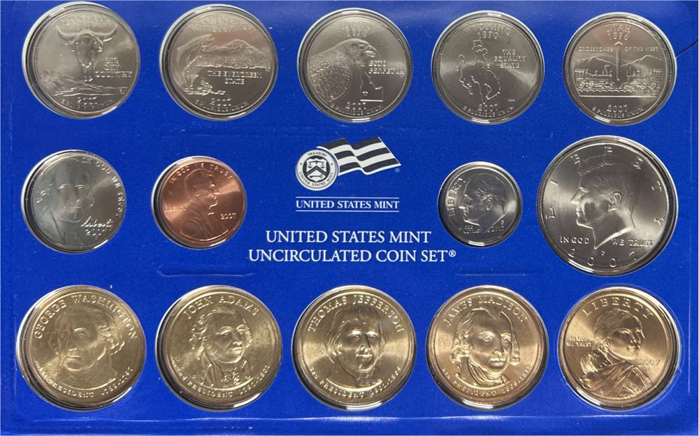 2007 U.S. Mint Uncirculated Set Sealed Mint P & D  coin collectible [Barcode 704785054868] - Main Image 2