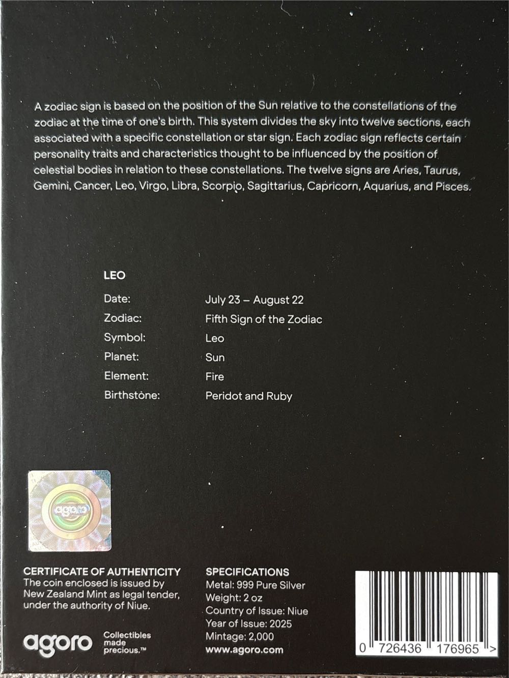 Star Signs Of The Zodiac - Libra  coin collectible [Barcode 726436176965] - Main Image 2