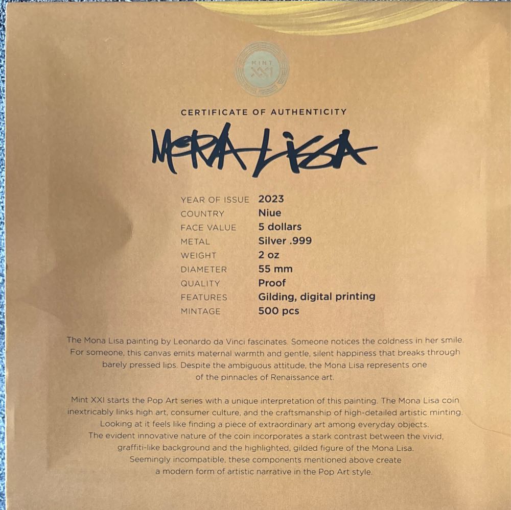 Mona Lisa Pop Art  coin collectible - Main Image 2