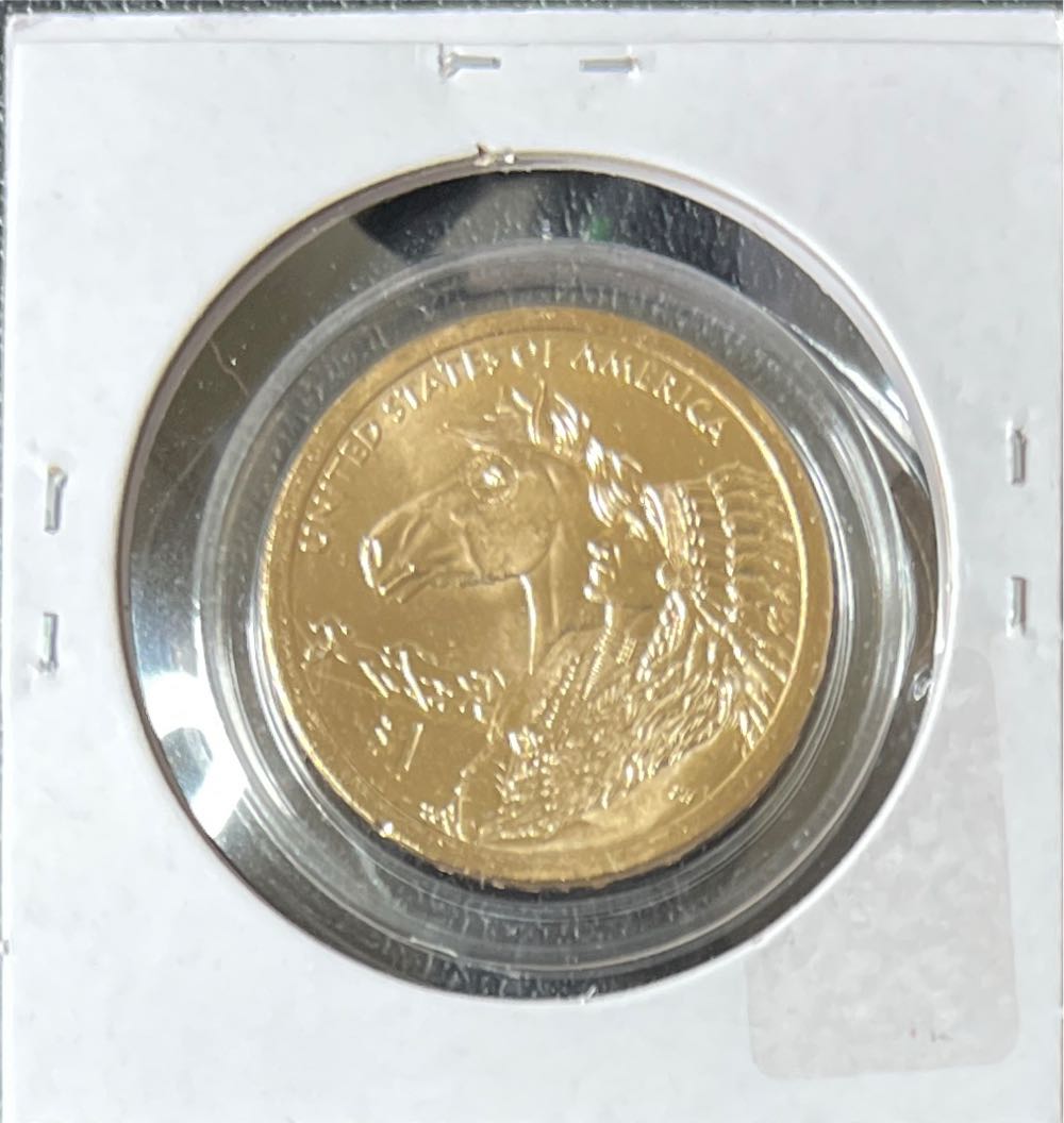 Sitting Bull Colorized Sacagawea $1 Coin  Native American Chiefs Painted Dollar   coin collectible - Main Image 2