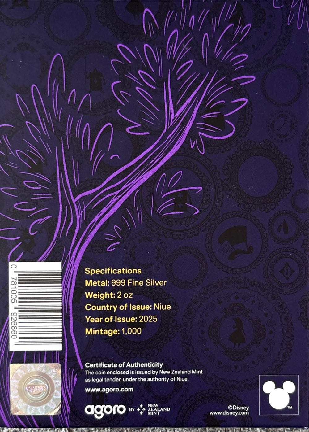 Alice In Wonderland - Cheshire Cat  coin collectible [Barcode 781005926860] - Main Image 2