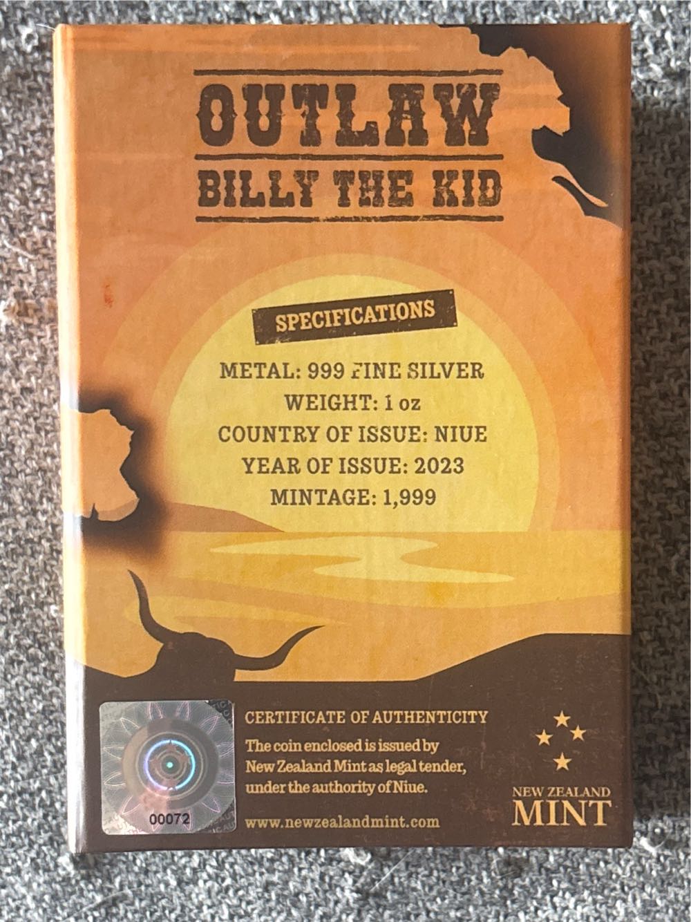 Wild West - Outlaw Billy The Kid  coin collectible - Main Image 2