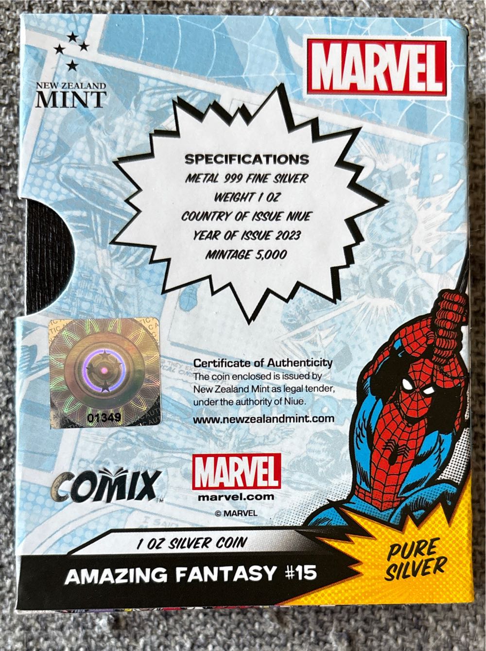 Marvel Comix - Spider-Man - Amazing Fantasy #15  coin collectible - Main Image 2