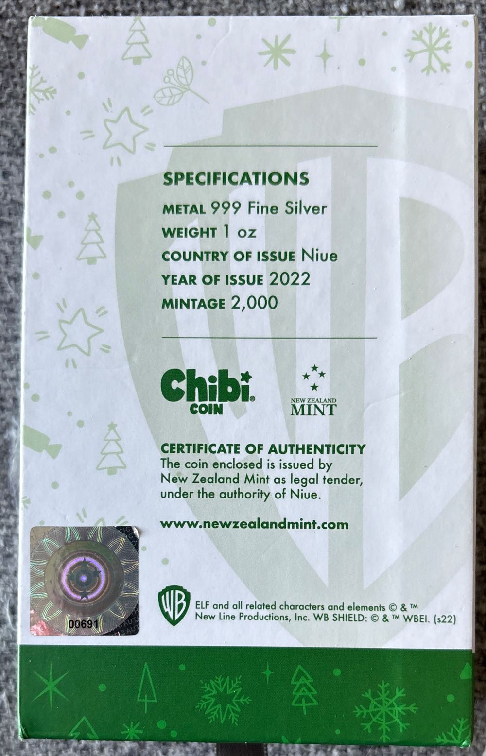 WB Holiday Elf Chibi  coin collectible - Main Image 2