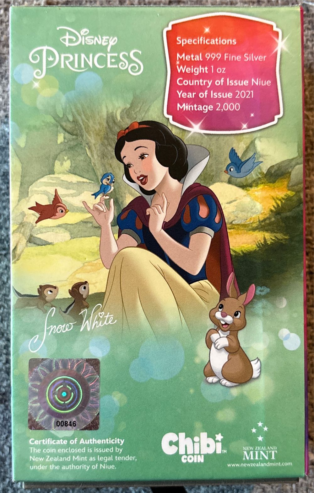 Disney Princess - 02. Snow White Chibi  coin collectible - Main Image 2