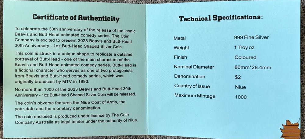 Beavis And Butt-Head - Butthead  coin collectible - Main Image 4