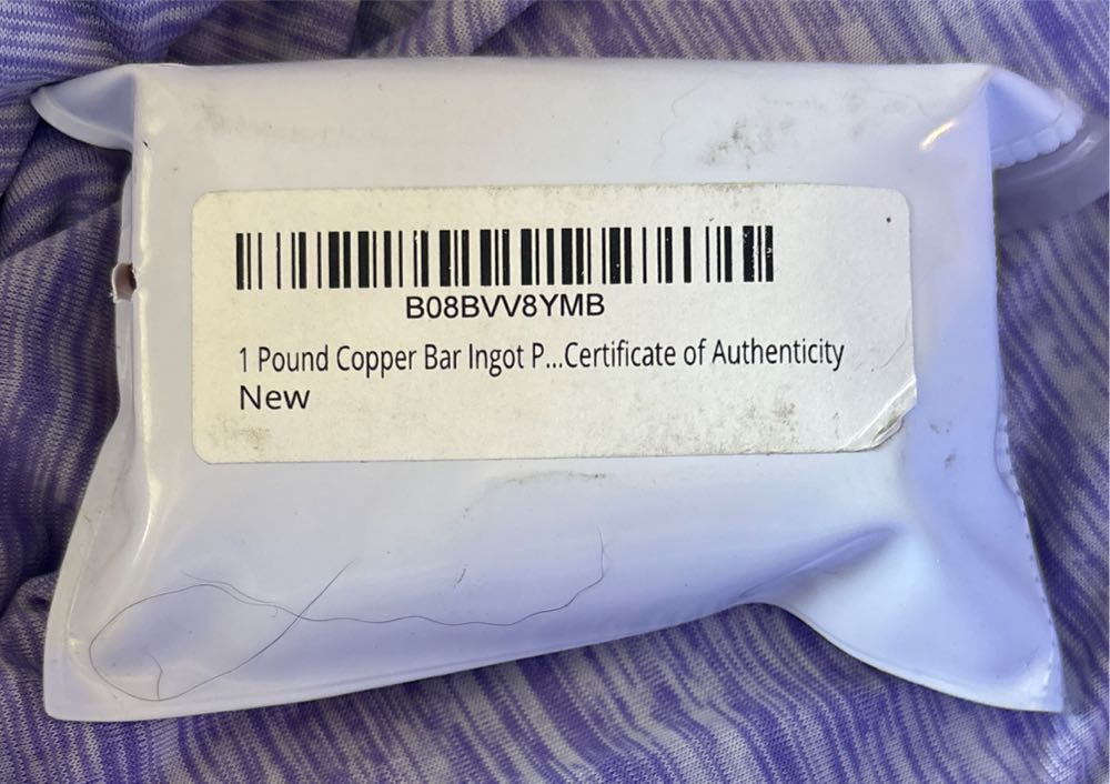 Z Mixed Bar - One Pound Copper Ingot  coin collectible - Main Image 3