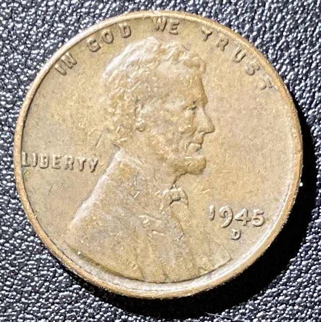 Penny 1945 Lincoln D 6  coin collectible - Main Image 3
