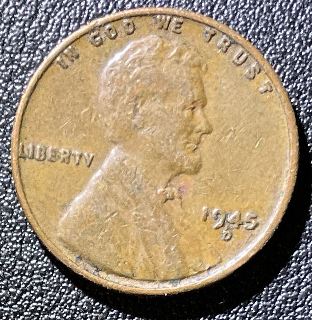 Penny 1945 Lincoln D 8  coin collectible - Main Image 3