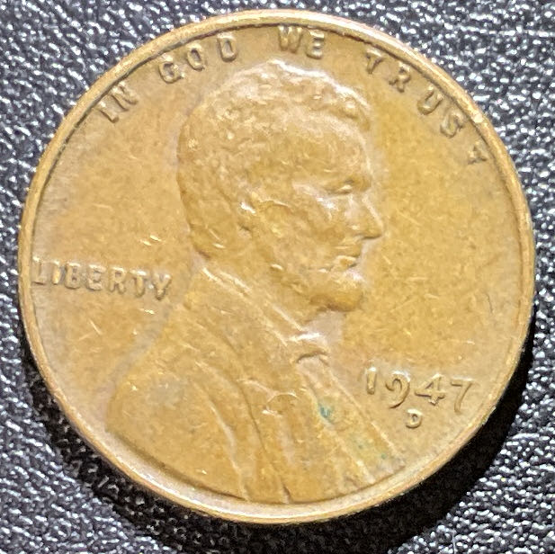 Penny 1947 Lincoln D 2  coin collectible - Main Image 3