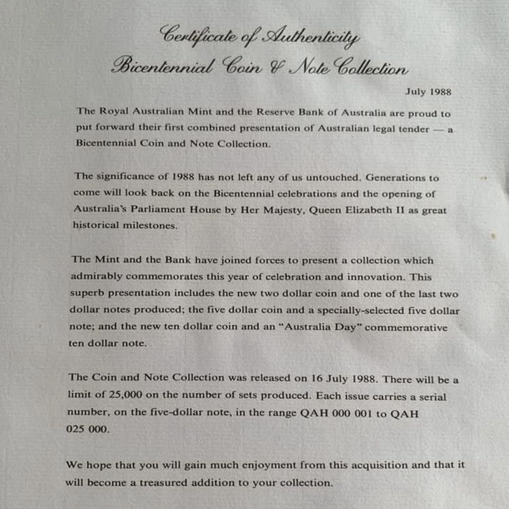 1988 | Bicentennial Banknotes  coin collectible - Main Image 4