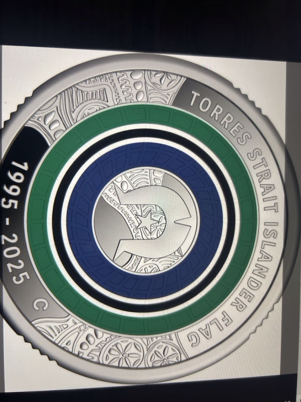 $2 (2025) Coloured Silver 30th Anniversary Coloured Torres Strait Islander Flag  coin collectible [Barcode 9314688118737] - Main Image 2