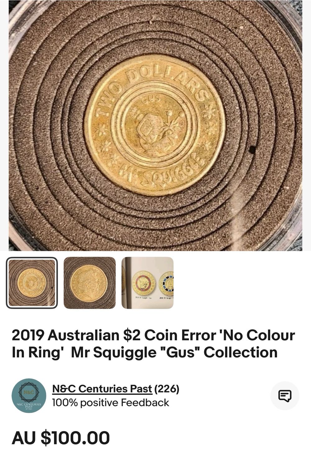 2019 $2 Squiggle Gus - NO COLOUR ERROR  coin collectible - Main Image 3