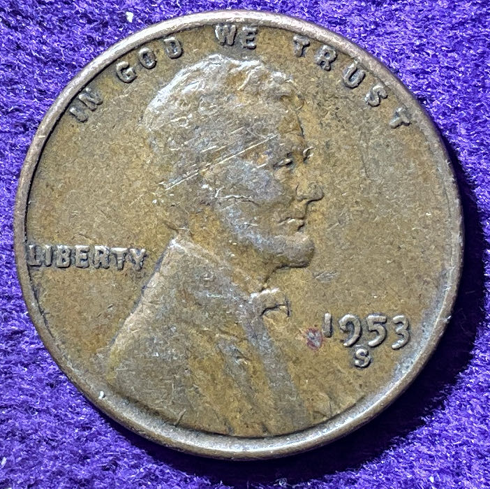 Penny 1953 Lincoln S 5  coin collectible - Main Image 3