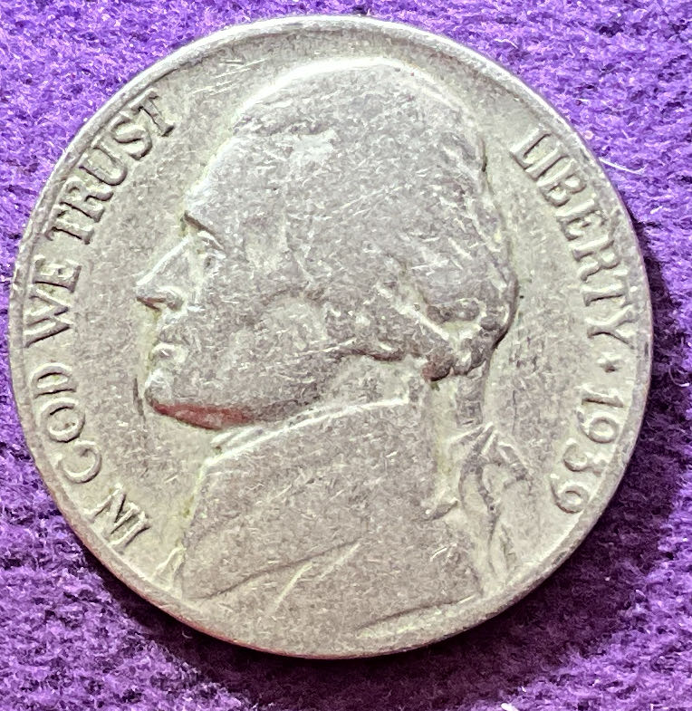 Nickel Jefferson 1939 3  coin collectible - Main Image 3
