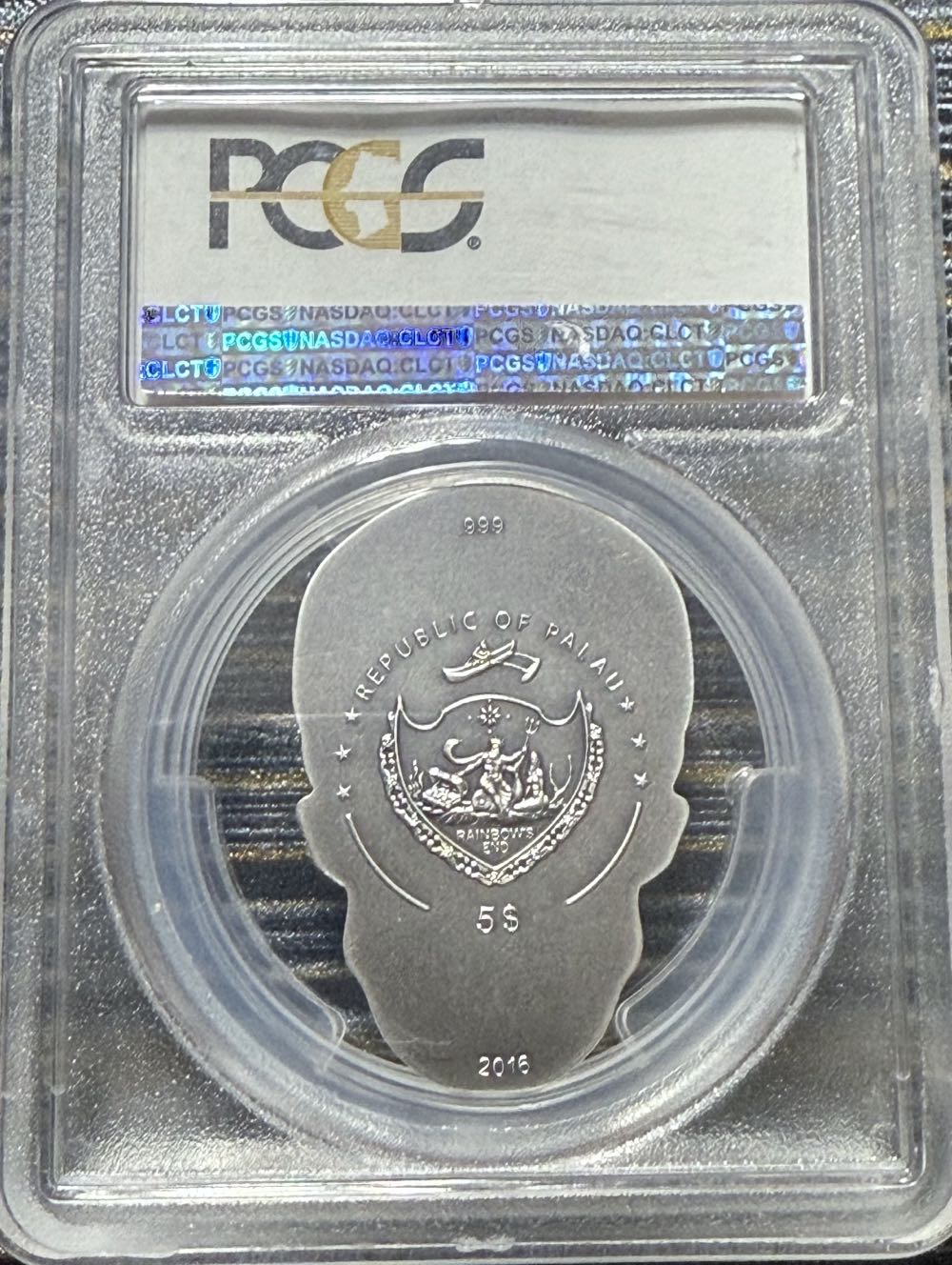 Palau 2016 1oz Silver Skull No 1 Antique Finish First Strike PR69  coin collectible - Main Image 2