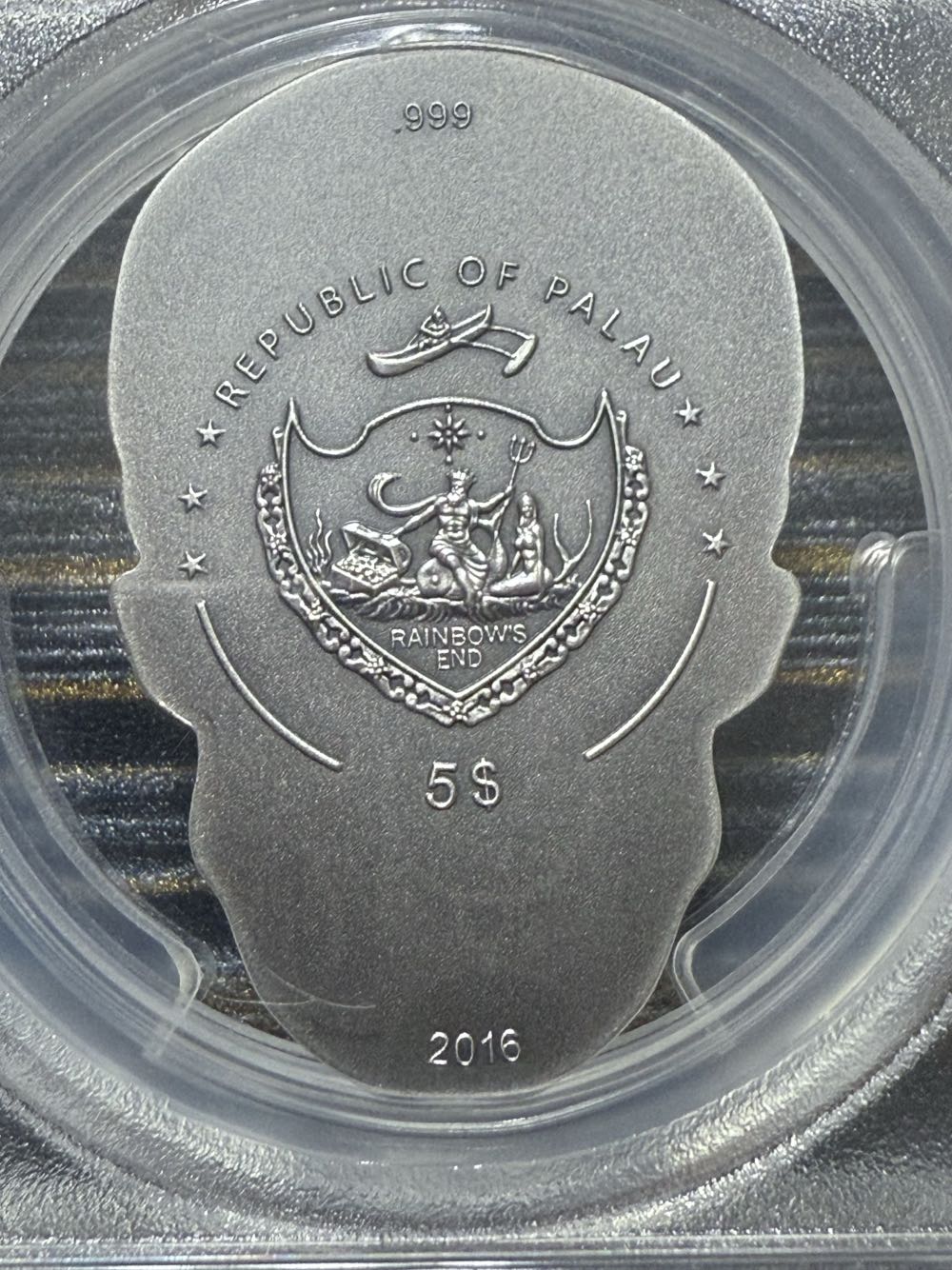Palau 2016 1oz Silver Skull No 1 Antique Finish First Strike PR69  coin collectible - Main Image 3