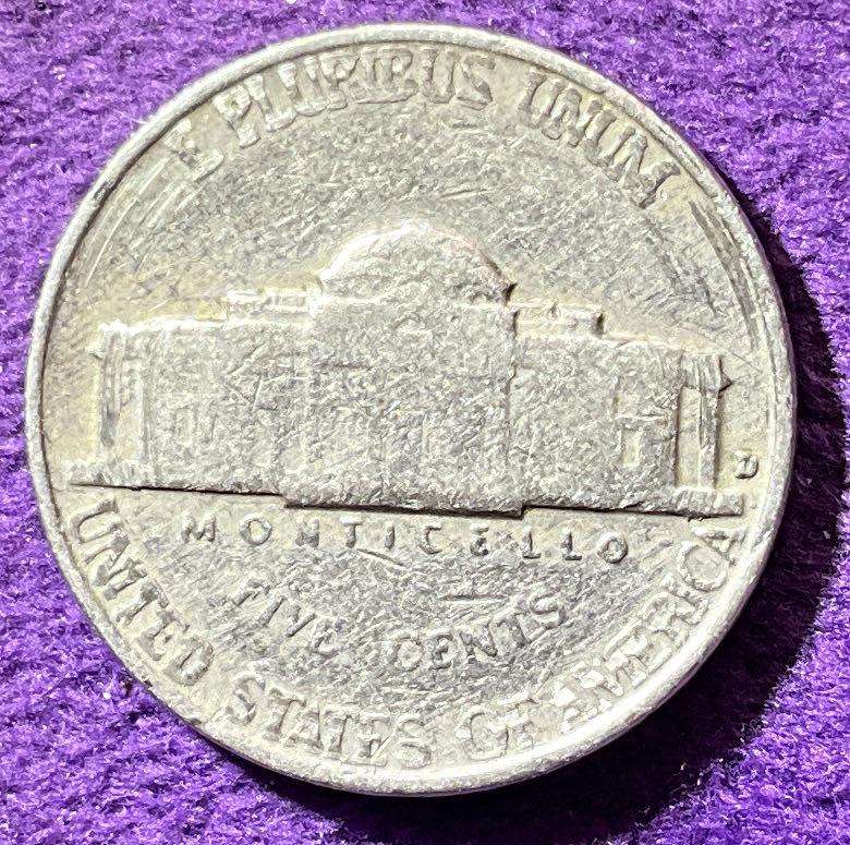 Nickel Jefferson 1954 D 4  coin collectible - Main Image 4