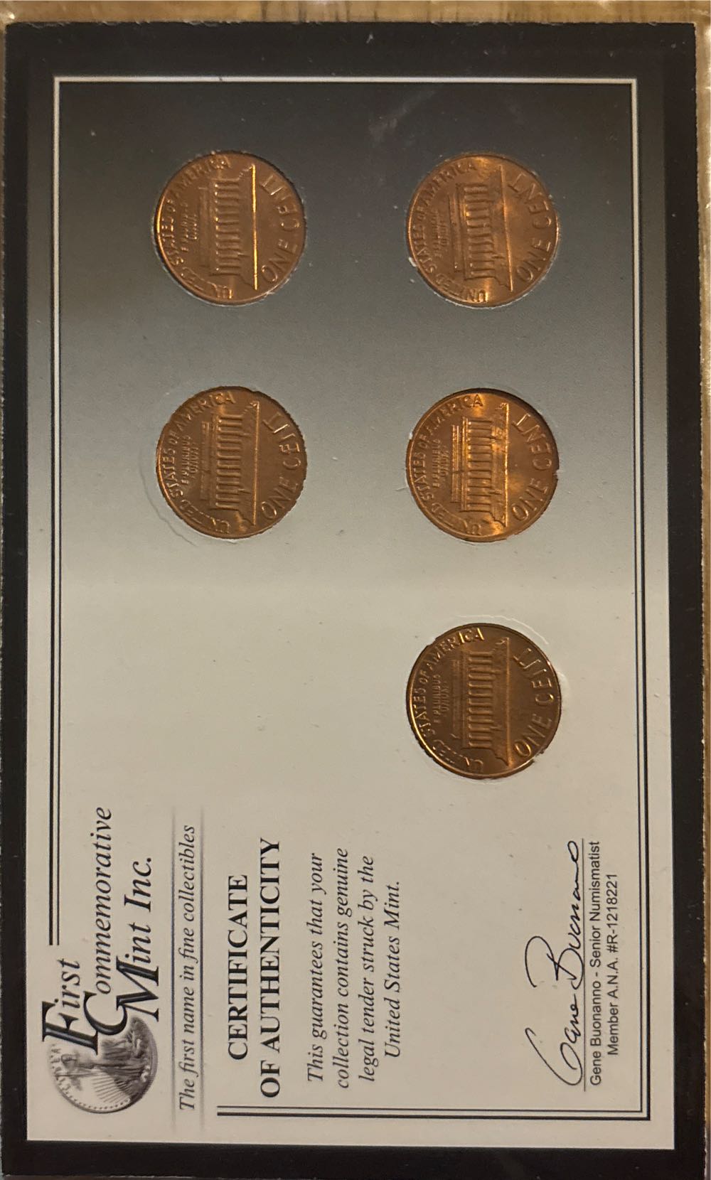 First 5 Memorial Pennies  coin collectible - Main Image 2