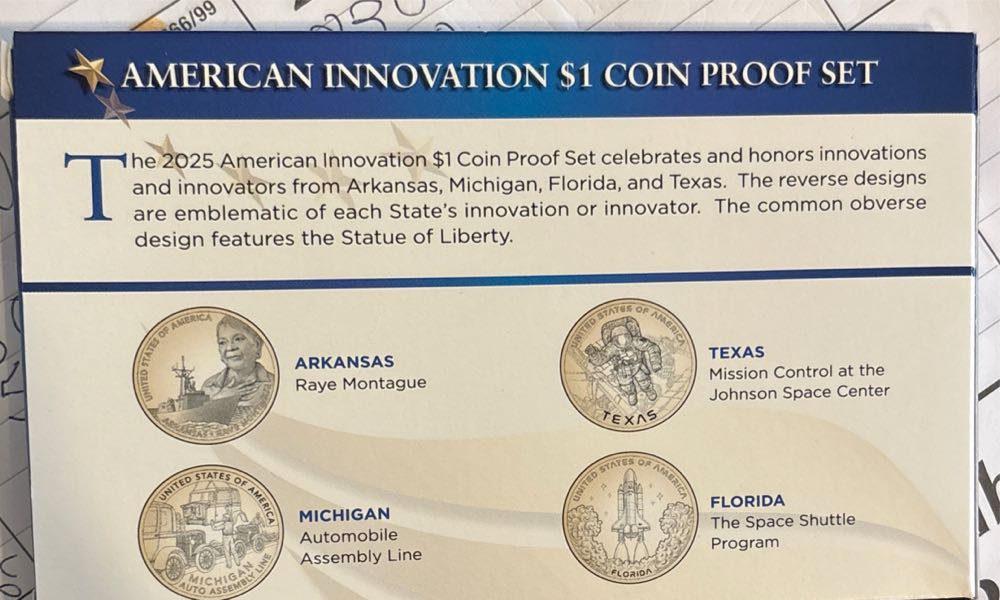 2025 US Mint American Innovation Proof Set  coin collectible [Barcode 704786670050] - Main Image 2
