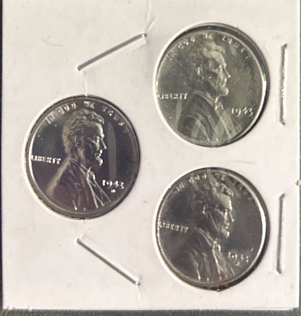 1943 Steel Penny P,D,S  coin collectible - Main Image 2