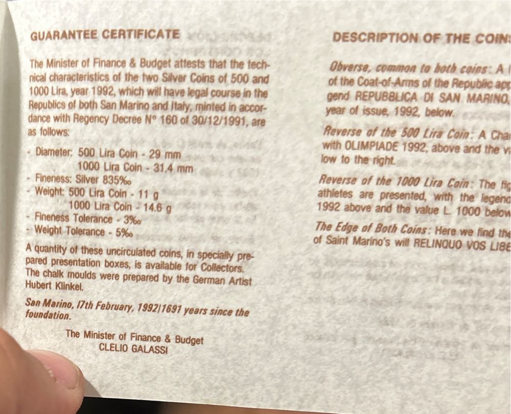 Republica de San Marino  coin collectible - Main Image 3