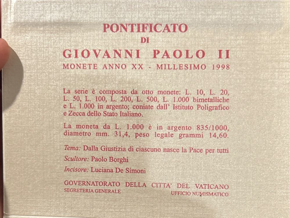 Pope, John Paul 1998  coin collectible - Main Image 4