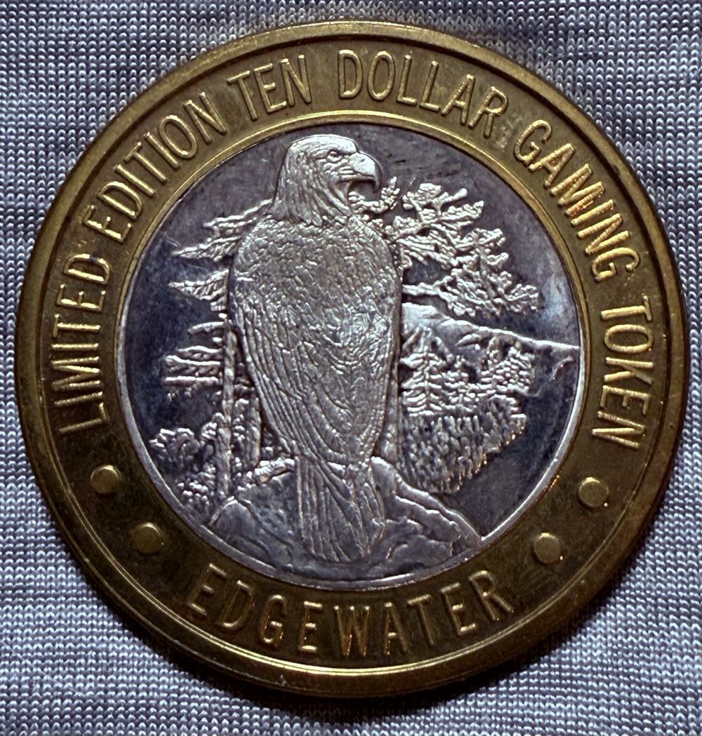 Casino Edgewater Casino Limited Edition Ten Dollar .999 Silver Gaming Token  coin collectible - Main Image 2