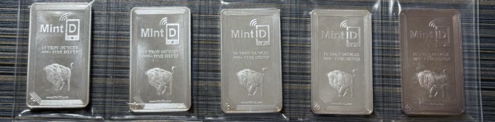 Silver Bullion BAR MintiD 10 oz ea w/ NFC Chip Inside  coin collectible - Main Image 3