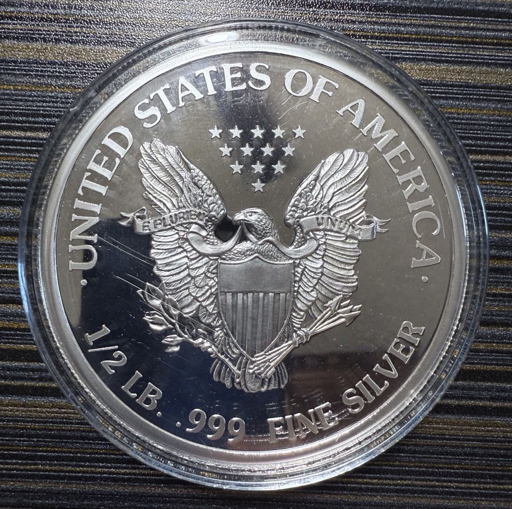 Silver 1/2 lb (8 ozt) Round Bullion 1994 Walking Liberty Coin No 0229  coin collectible - Main Image 4
