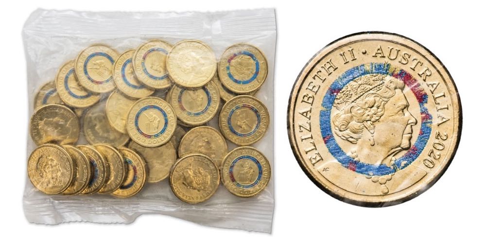 2020 $2 ICC Cricket - BULLSEYE ERROR  coin collectible - Main Image 2