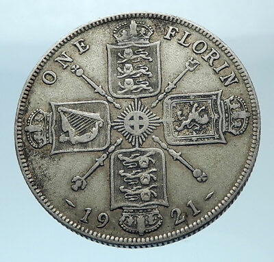 1921 United Kingdom 2 Shilling  coin collectible - Main Image 2