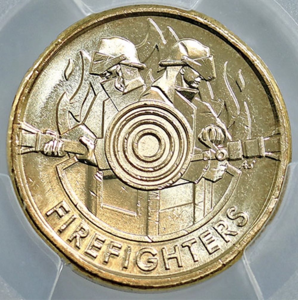 2020 $2 Firefighters - BULLSEYE ERROR  coin collectible - Main Image 2