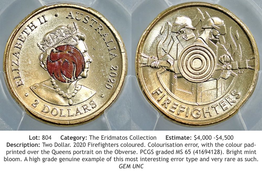 2020 $2 Firefighters - BULLSEYE ERROR  coin collectible - Main Image 3