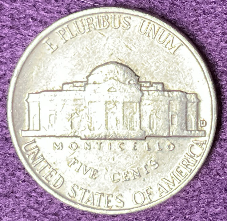 Nickel Jefferson 1961 D 5  coin collectible - Main Image 2
