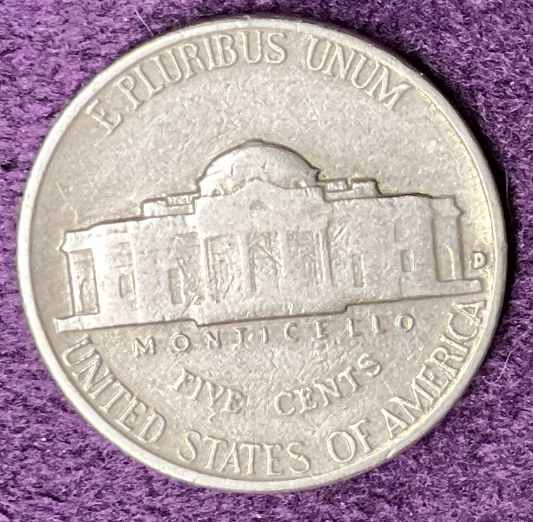 Nickel Jefferson 1961 D 8  coin collectible - Main Image 2