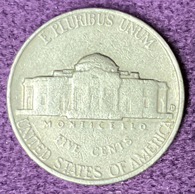 Nickel Jefferson 1961 D 9  coin collectible - Main Image 2