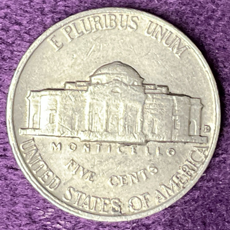 Nickel Jefferson 1961 D 10  coin collectible - Main Image 2