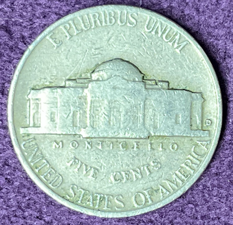 Nickel Jefferson 1962 D 1  coin collectible - Main Image 2