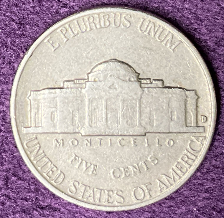 Nickel Jefferson 1962 D 5  coin collectible - Main Image 2