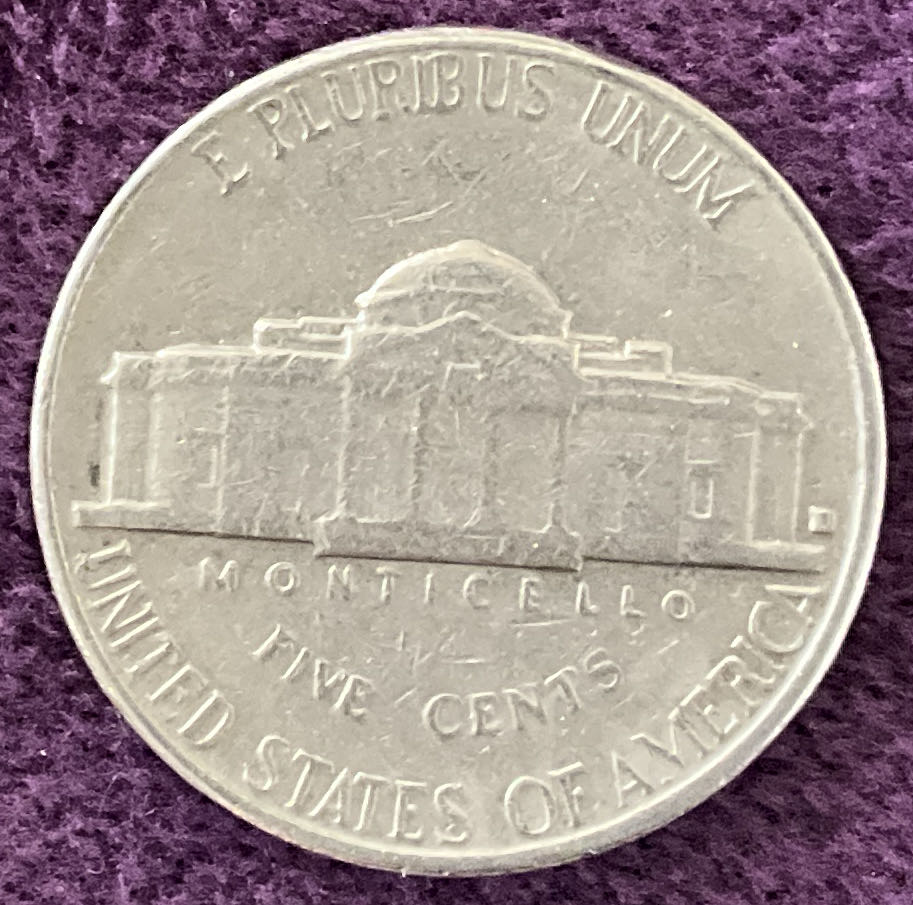 Nickel Jefferson 1962 D 7  coin collectible - Main Image 2